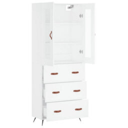 Berkfield Highboard White 69.5X34X180 Cm Engineered Wood - thumbnail 4