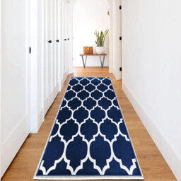 Ameha Modern Ava Navy Printed Rug Luxury Extra Large Area Entrance Runner Kitchen Floor Rugs, 80X300 Cm - thumbnail 9
