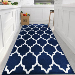 Ameha Modern Ava Navy Printed Rug Luxury Extra Large Area Entrance Runner Kitchen Floor Rugs, 80X300 Cm - thumbnail 4