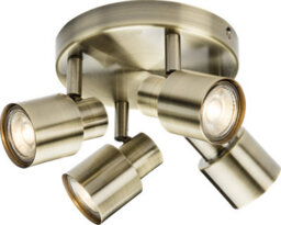 Luminosa Lighting Luminosa Gu10 Quad Spotlight - Antique Brass 230V Ip20 50W - thumbnail 1