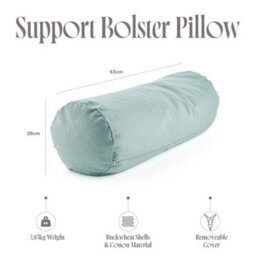 Myga Teal Buckwheat Support Yoga Bolster Pillow For Comfortable Practice - thumbnail 5