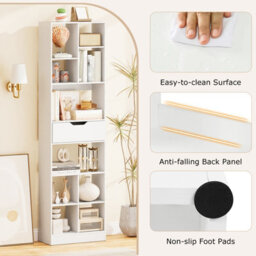 Costway Bookcase With Drawer 180Cm Tall Freestanding Storage Organizer With 10 Cubes - thumbnail 6