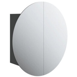 Vidaxl Bathroom Cabinet With Round Mirror&led Black 47X47X17.5 Cm - thumbnail 2