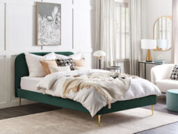 Beliani Bed Velvet Flayat 160 X 200 Cm (Eu King Size) Emerald Green - thumbnail 2