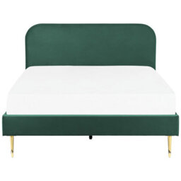 Beliani Bed Velvet Flayat 160 X 200 Cm (Eu King Size) Emerald Green - thumbnail 4