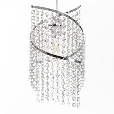 Spiral Droplet Led Ceiling Light Shade Modern Crystal Acrylic Pendant - image 1