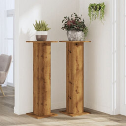 Walplus Plant Stands 2 Pcs Artisian Oak 30X30X95 Cm Engineered Wood - thumbnail 3