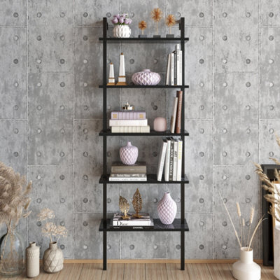 Decorotika Piante Bookcase Shelving Unit Black Marble Effect & Black - image 1