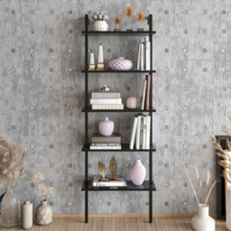 Decorotika Piante Bookcase Shelving Unit Black Marble Effect & Black - thumbnail 1