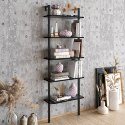 Decorotika Piante Bookcase Shelving Unit Black Marble Effect & Black - thumbnail 3