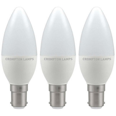 Crompton Lamps Led Candle 5.5W B15 Warm White Opal (40W Eqv) (3 Pack) - image 1