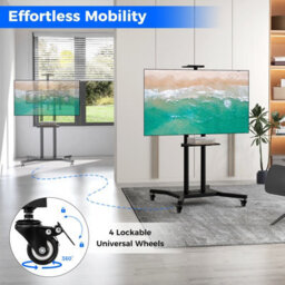 Costway Mobile Tv Stand Portable Television Stand For 32-70 Inch Tvs & Monitors - thumbnail 6