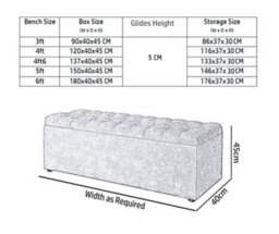 150Cm Chesterfield Ottoman Storage Box -Upholstered Blanket Box - Charcoal Naple Ottoman Bench - thumbnail 3