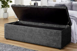 150Cm Chesterfield Ottoman Storage Box -Upholstered Blanket Box - Charcoal Naple Ottoman Bench - thumbnail 2