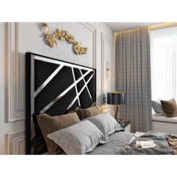 Morgan Upholstered Soft Velvet  Black Tv Bed Frame - thumbnail 3