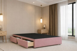 "Nexus Windsor Plush Divan, Pink, 54"" Winged Hb, 2 Drawers Foot-End, Open Coil Mattress, Super King" - thumbnail 6