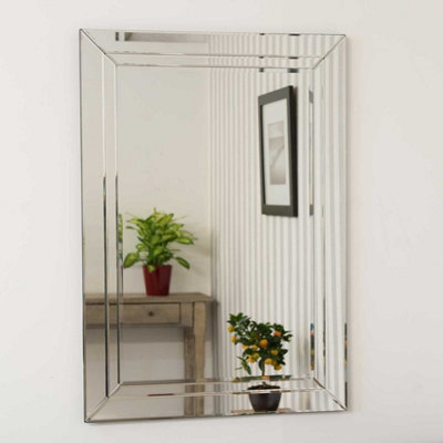 Mirroroutlet Cranbury All Glass Large Wall Mirror 100 X 70 Cm - image 1