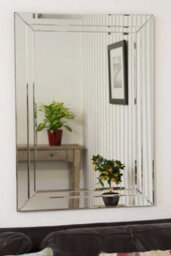 Mirroroutlet Cranbury All Glass Large Wall Mirror 100 X 70 Cm - thumbnail 3