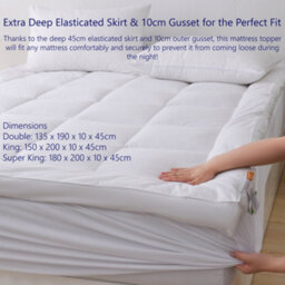 Glamhaus Luxury Mattress Topper Cushioned Cotton Bed Topper Anti Allergy - thumbnail 6