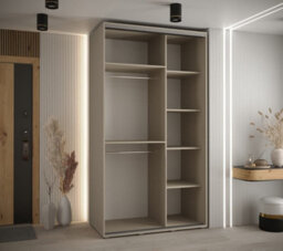 Arte Elegant Dakota Viii Sliding Door Wardrobe 1300mm - Compact Storage With Hanging Rails And Shelves H2350mm D600mm - thumbnail 4