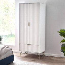 Oakham Premium Siena 2 Door & 1 Drawer Wardrobe In White - thumbnail 3