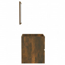 Berkfield Bathroom Cabinet With Mirror Smoked Oak Engineered Wood - thumbnail 7