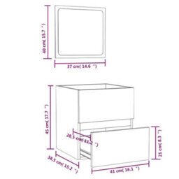 Berkfield Bathroom Cabinet With Mirror Smoked Oak Engineered Wood - thumbnail 9