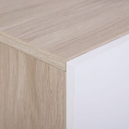 Hadwell Matt White & Natural Oak Effect 2 Drawer Bedside Table (H)415mm (W)400mm (D)403mm - thumbnail 6