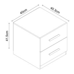 Hadwell Matt White & Natural Oak Effect 2 Drawer Bedside Table (H)415mm (W)400mm (D)403mm - thumbnail 9