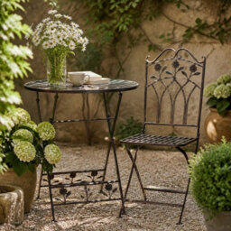 Minster Outdoor Bistro Furniture Set - Metal - L70 X W70 X H73 Cm - Green/gold