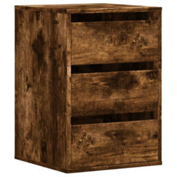 Berkfield Corner Chest Of Drawers Smoked Oak 40X41X58 Cm Engineered Wood - thumbnail 2