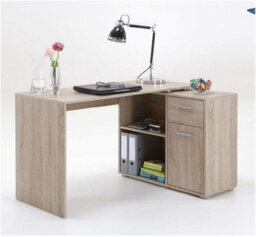 Amos Mann Furniture Carla Corner Flexi Desk Oak Effect With Drawer 360-001Oak - thumbnail 3