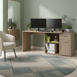 Amos Mann Furniture Carla Corner Flexi Desk Oak Effect With Drawer 360-001Oak - thumbnail 2