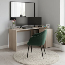Amos Mann Furniture Carla Corner Flexi Desk Oak Effect With Drawer 360-001Oak - thumbnail 1