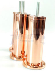 L&F Set Of 4 Rose Gold Furniture Feet Metal Copper Furniture Legs  Sofas Chairs Stools 125mm High Pkc1000 M8 - thumbnail 4