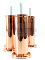 L&F Set Of 4 Rose Gold Furniture Feet Metal Copper Furniture Legs  Sofas Chairs Stools 125mm High Pkc1000 M8 - thumbnail 6
