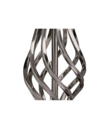 Lighting Supermarket Queenswood Traditional Barley Twist Table Lamp With Charcoal Gold Linen Shade - Silver Chrome - thumbnail 4