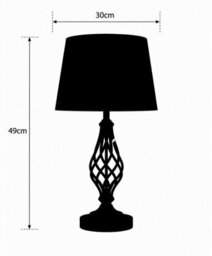 Lighting Supermarket Queenswood Traditional Barley Twist Table Lamp With Charcoal Gold Linen Shade - Silver Chrome - thumbnail 7