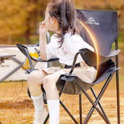 Vivo Set Of 2 Camping Chair Lightweight Folding Portable With Cup Holder Side Pocket - Black - thumbnail 5