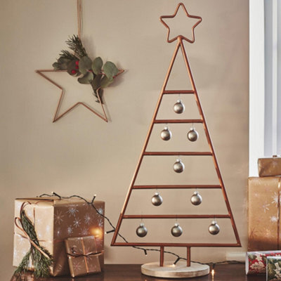 Ivyline Copper Christmas Tree With Star Iron H71Cm W35Cm D15Cm - image 1