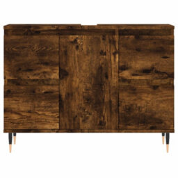 Berkfield Bathroom Cabinet Smoked Oak 80X33X60 Cm Engineered Wood - thumbnail 5