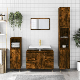 Berkfield Bathroom Cabinet Smoked Oak 80X33X60 Cm Engineered Wood - thumbnail 1