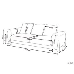 Beliani Sofa 3 Seater Vinliden Boucle Brown - thumbnail 3