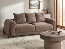 Beliani Sofa 3 Seater Vinliden Boucle Brown - thumbnail 2