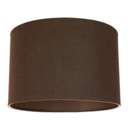 Happy Homewares Contemporary And Sleek Brown Textured Linen Fabric Drum Lamp Shade 60W Maximum
