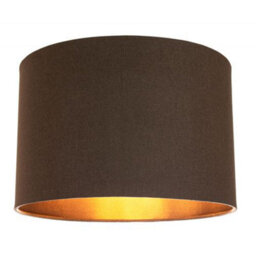 Happy Homewares Contemporary And Sleek Brown Textured Linen Fabric Drum Lamp Shade 60W Maximum - thumbnail 3