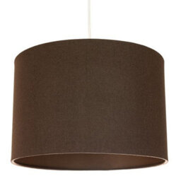 Happy Homewares Contemporary And Sleek Brown Textured Linen Fabric Drum Lamp Shade 60W Maximum - thumbnail 2