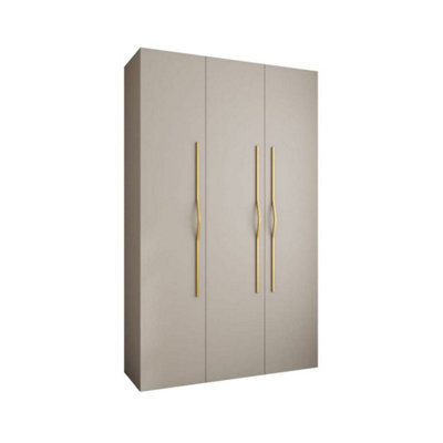 Arte Elegant Cashmere Como Ii Hinged Door Wardrobe H2460mm W1500mm D500mm, Three Doors, Eleven Shelves, Two Hanging Rails, Gold Handles - image 1