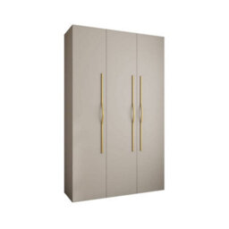 Arte Elegant Cashmere Como Ii Hinged Door Wardrobe H2460mm W1500mm D500mm, Three Doors, Eleven Shelves, Two Hanging Rails, Gold Handles - thumbnail 1
