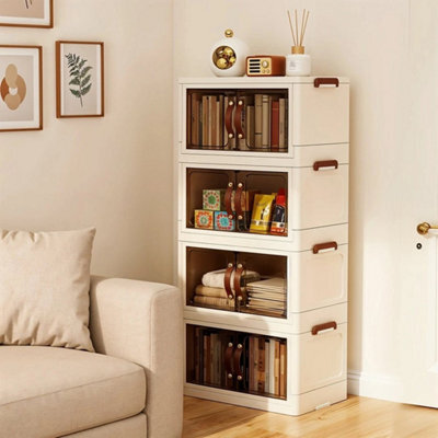 4 Tiers 68 Cm Large Storage Cabinet Table Side Frestanding Bedroom Bedside Storage Furniture - image 1